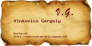 Vinkovics Gergely névjegykártya